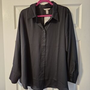 H&M Black Button-Up Blouse